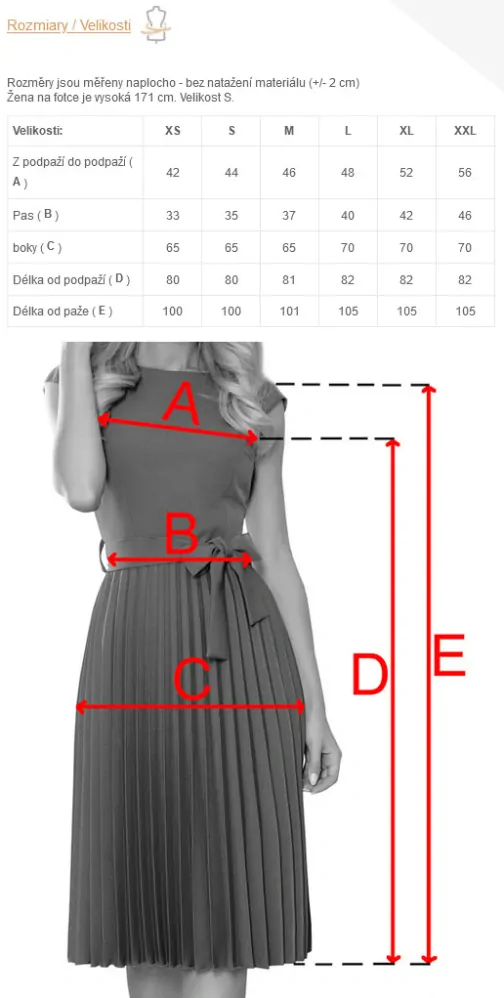 Numoco 311-11 LILA Plisované šaty s krátkým rukávem - barva vínová S / L / XL / XXL (skladem S / L)