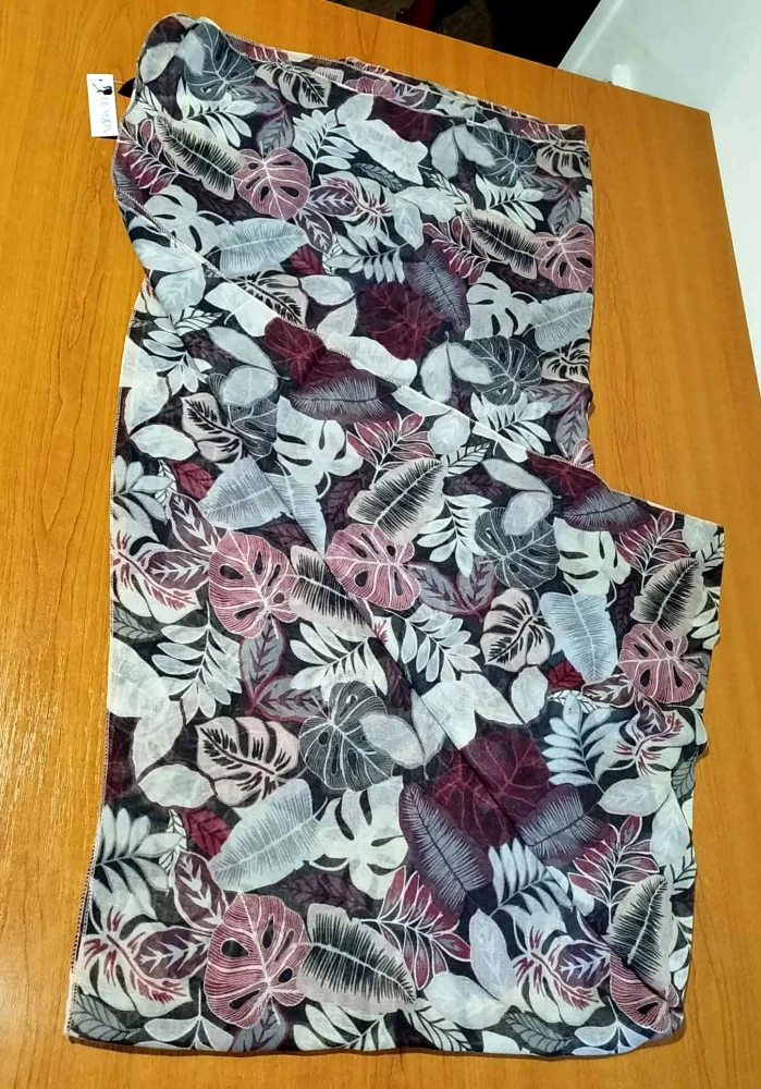 Dámská šála / šál XXL dlouhá Monstera 185x90cm šedá M180-72