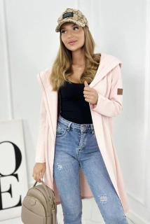 Dámský kardigan / kabátek /mikina OVERSIZE 9077-1 růžová - univerzální S/M/L
