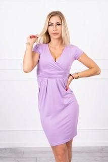 Letní dámské šaty MINI s krátkým rukávem 8310-7 fialová - XXL
