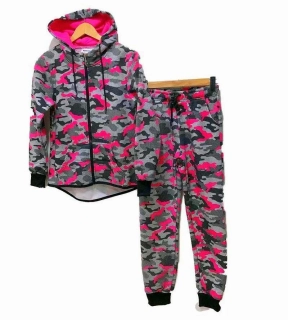Dívčí tepláková souprava / teplákovka zateplená 802422-2 černá maskáč S / M / L - 146 / 152 / 158 / 164